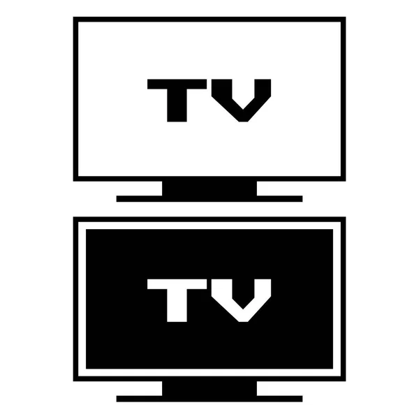 Icon Set Two Icons Television Vector — Stock Vector