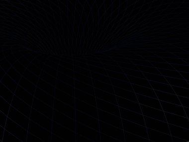 Bir tel kafes eğri yüzey üzerinde koyu siyah arka plan - 3d render illüstrasyon