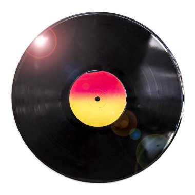 Uzun, beyaz arka plan üzerinde izole oyun vinil disk