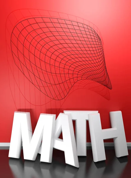 Math Білий Запис Червоній Стіні Рендеринг — стокове фото