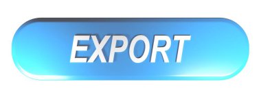 Bir yazma verme - 3d render illüstrasyon mavi yuvarlatılmış dikdörtgen basma düğmesi