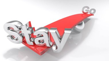 Konaklama ve git sözcükleri bir denge ters tarafı ayakta duruyorlar. Git uzaktır; -3d render ilişkindir konaklama