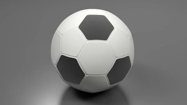 Ballon Football Pour Jeu Football Est Sur Une Surface Blanche — Photo