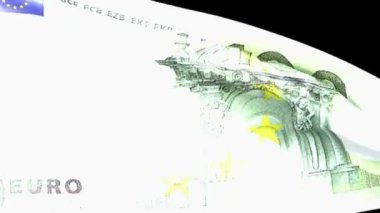 100 euro banknot bayrak sallayarak - 3d işleme video