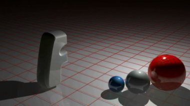 Üç renkli küreler - 3d render video büyüyen Fransızca yazmak
