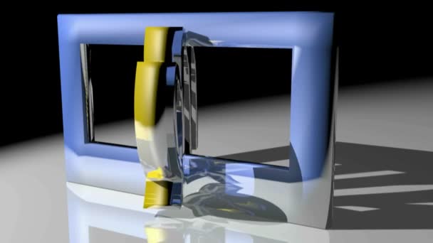 Sterrenbeeld Maagd Draaien Binnen Een Vierkant Blauw Frame Rendering Video — Stockvideo