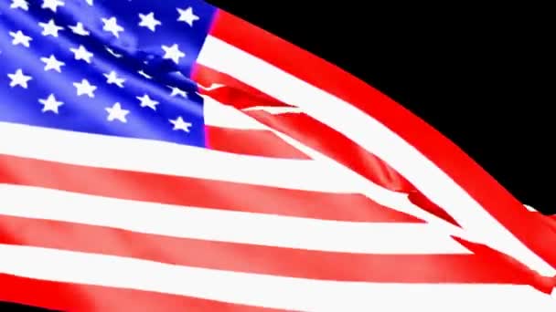 Schwenken Der Amerikanischen Flagge Rendering Video — Stockvideo