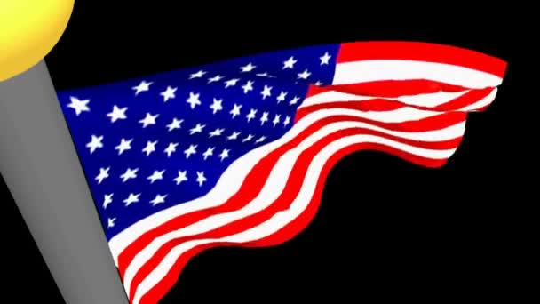 Schwenken Der Amerikanischen Flagge Rendering Video — Stockvideo