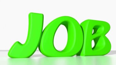 İş yeşil yazmak - 3d işleme video beyaz arka plan üzerinde hareket