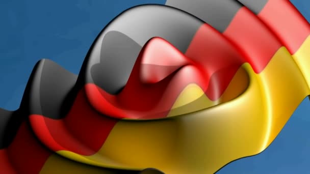 Německá Vlajka Mávala Kruhovou Dvojitá Oboustranná Vlny Vykreslování Videa — Stock video