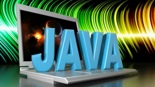 Java Sur Ordinateur Portable Avec Fond Coloré Rendu Vidéo — Video