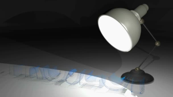 Projekt Licht Einer Schreibtischlampe Rendering Video — Stockvideo