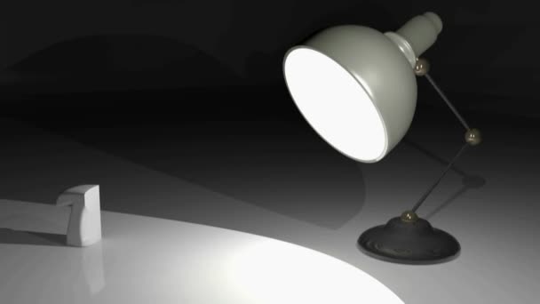 Testing White Write Light Desk Lamp Rendering Video — Stock Video
