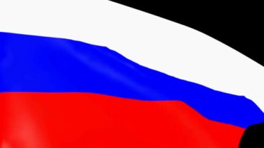 Rus bayrağı sallayarak siyah arka plan - 3d işleme video