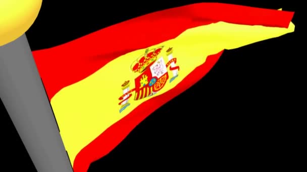 Размахивание Испанским Флагом Рендеринг Видео — стоковое видео