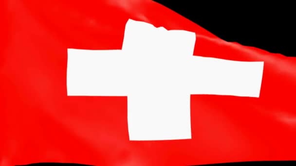 Drapeau Suisse Agitant Vidéo — Video