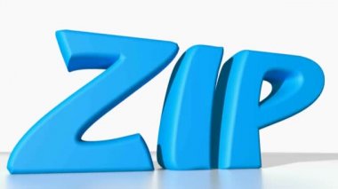 Beyaz arka plan - 3d işleme video hareketli mavi 3d yazmak ZIP