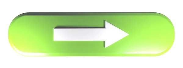 Botão Verde Arredondado Retângulo Com Uma Seta Branca Apontando Para — Fotografia de Stock