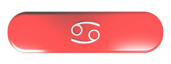 Ein Roter Abgerundeter Rechteck Druckknopf Mit Dem Symbol Des Tierkreiszeichens — Stockfoto