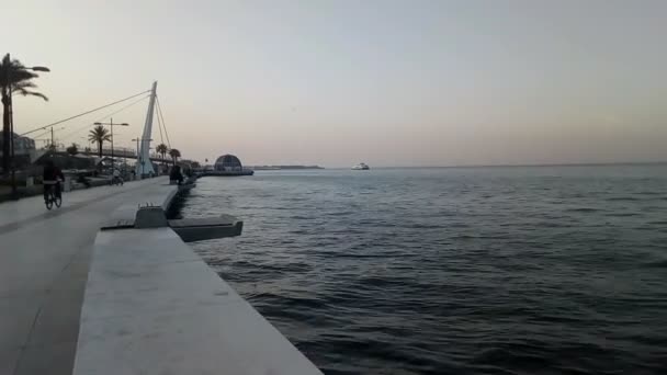 Vista Panorámica Mar Frente Izmir Turquía Vídeo Clip — Vídeo de stock