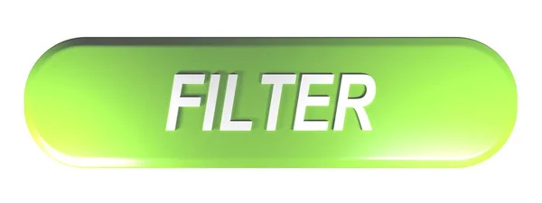 Кнопка Зеленого Закругленого Прямокутника Написом Filter Ілюстрація Рендеринга — стокове фото