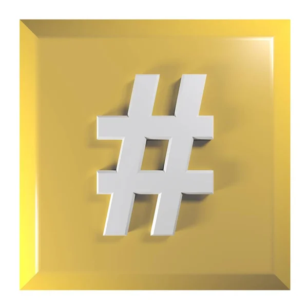 Amarelo Botão Quadrado Laranja Com Símbolo Ilustração Renderização — Fotografia de Stock