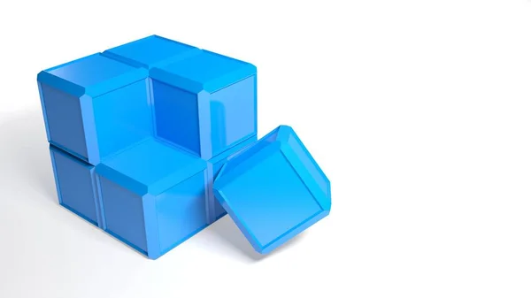 Куб Построенный Меньшими Кубиками Нуждается Последнем Маленьком Кубике Который Будет — стоковое фото