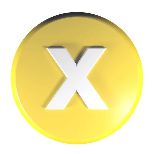 Botão Círculo Amarelo Com Sinal Para Operação Matemática Algébrica Multiplicação — Fotografia de Stock