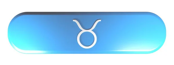 Botão Azul Arredondado Retângulo Com Ícone Signo Zodíaco Taurus Isolado — Fotografia de Stock