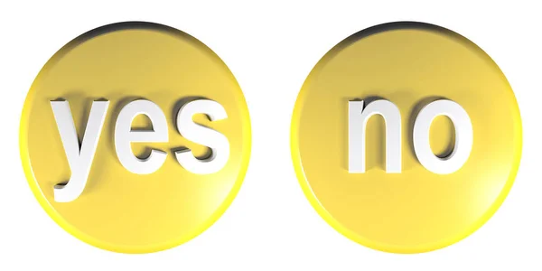 Zwei Gelbe Kreis Tasten Isoliert Auf Weißem Hintergrund Mit Den — Stockfoto