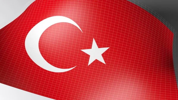 Tło Flag Turecki Cienki Biały Siatki Nad Nim Renderowania Ilustracja — Zdjęcie stockowe