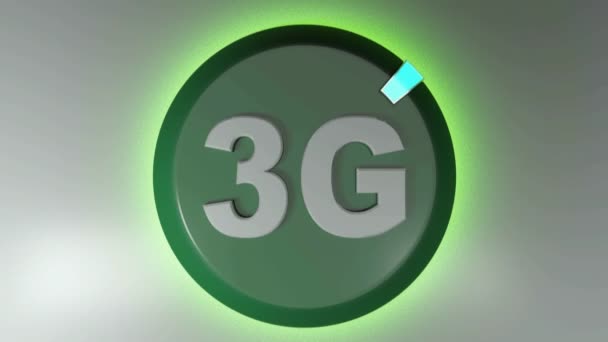 3G зелена піктограма кола з обертовим світловим курсором - 3D анімація рендеринга — стокове відео