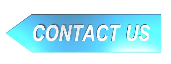 Write Contact Written White Letters Blue Arrow Pointing Left White — Stock Photo, Image