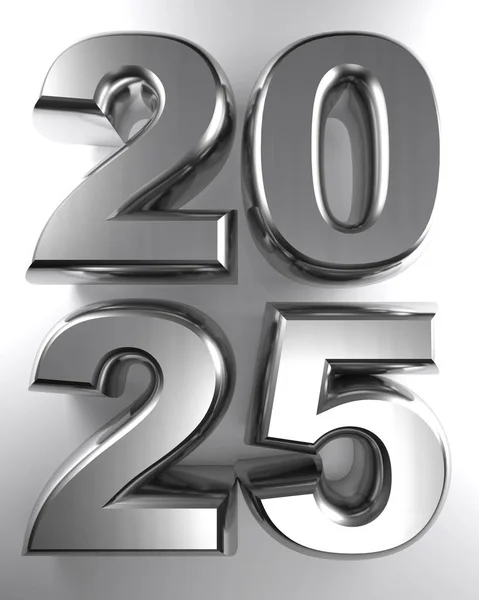 Year 2018 Written Metallic Chrome Letters White Surface — Stock Photo, Image