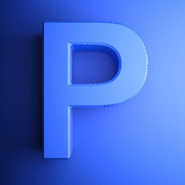 Алфавитная Буква Квадратной Иконке Синий Синем Фоне Рендеринг Иллюстрации — стоковое фото