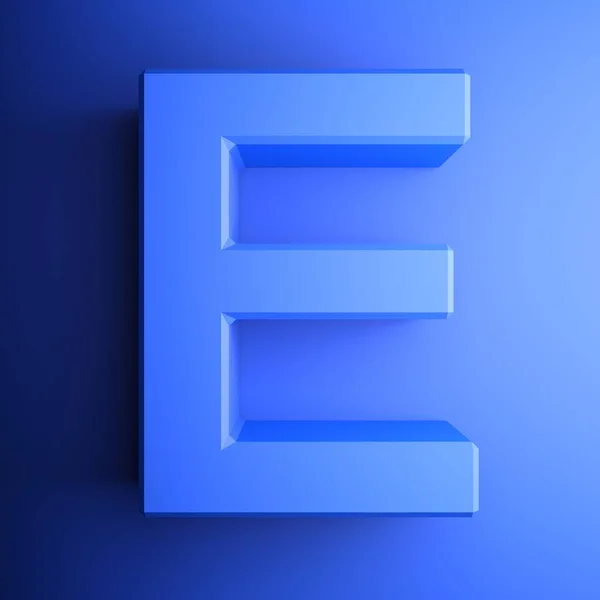 方形图标中的 字母字母 蓝色背景上的蓝色 渲染插图 — 图库照片