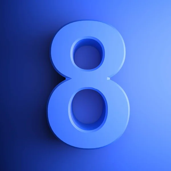 Blue Square Icon Blue Number Blue Background Rendering Illustration — Stock Photo, Image