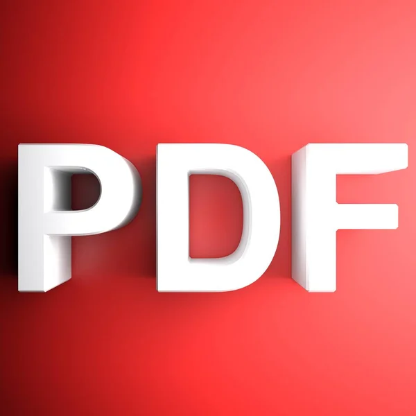 Icona Quadrata Rossa Con Scrittura Pdf Lettere Rosse Sfondo Rosso — Foto Stock