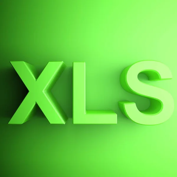 書き込み Xls レンダリングイラストを持つ緑色の正方形のアイコン — ストック写真