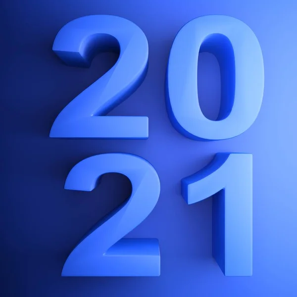 Квадратна Ікона 2021 Року Написана Синім Кольором Синьому Ілюстрація — стокове фото