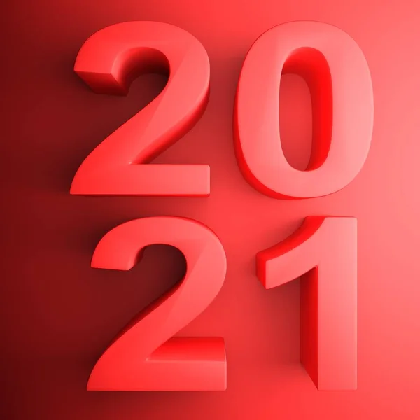 Square Icon Year 2021 Written Red Red Rendering Illustration — Stock Photo, Image