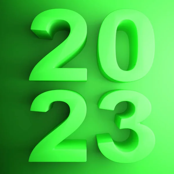 2023 Yazma Ile Yeşil Kare Simgesi Render Illüstrasyon — Stok fotoğraf