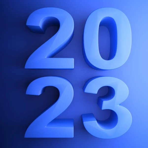 Ein Quadratisches Symbol Mit Der Jahreszahl 2023 Blau Auf Blau — Stockfoto