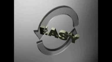 Cam şeffaf gri dönen oklar ile kolay - 3d render video klip
