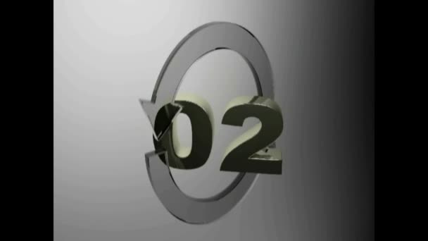 02 con flechas de vidrio giratorias - 3D renderizado clip de vídeo — Vídeos de Stock