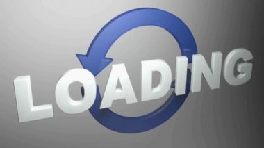 Mavi dönen oklar ile yükleme - 3d render video klip