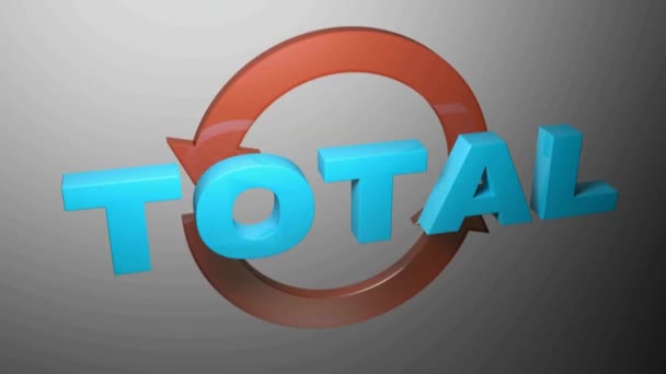 TOTAL com setas rotativas - ilustração de renderização 3D — Vídeo de Stock