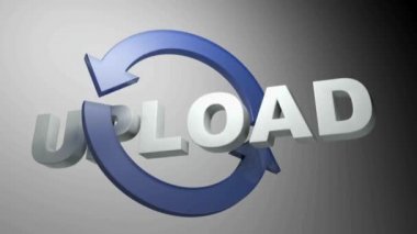 Mavi dönen oklar ile upload - 3d render video klip