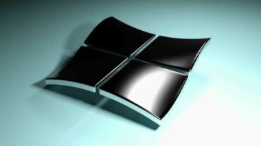 Dört metalik krom sallayarak kareler ile soyut arka plan - 3d render video klip