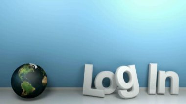 Giriş Mavi duvara yaslanmış yazmak - 3d render videoklip